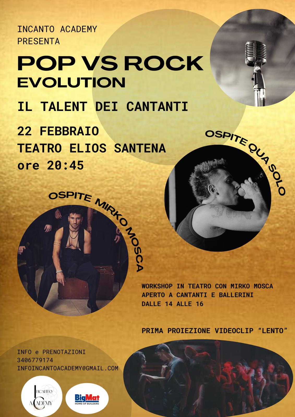 Locandina Pop vs rock evolution - febbraio 2025